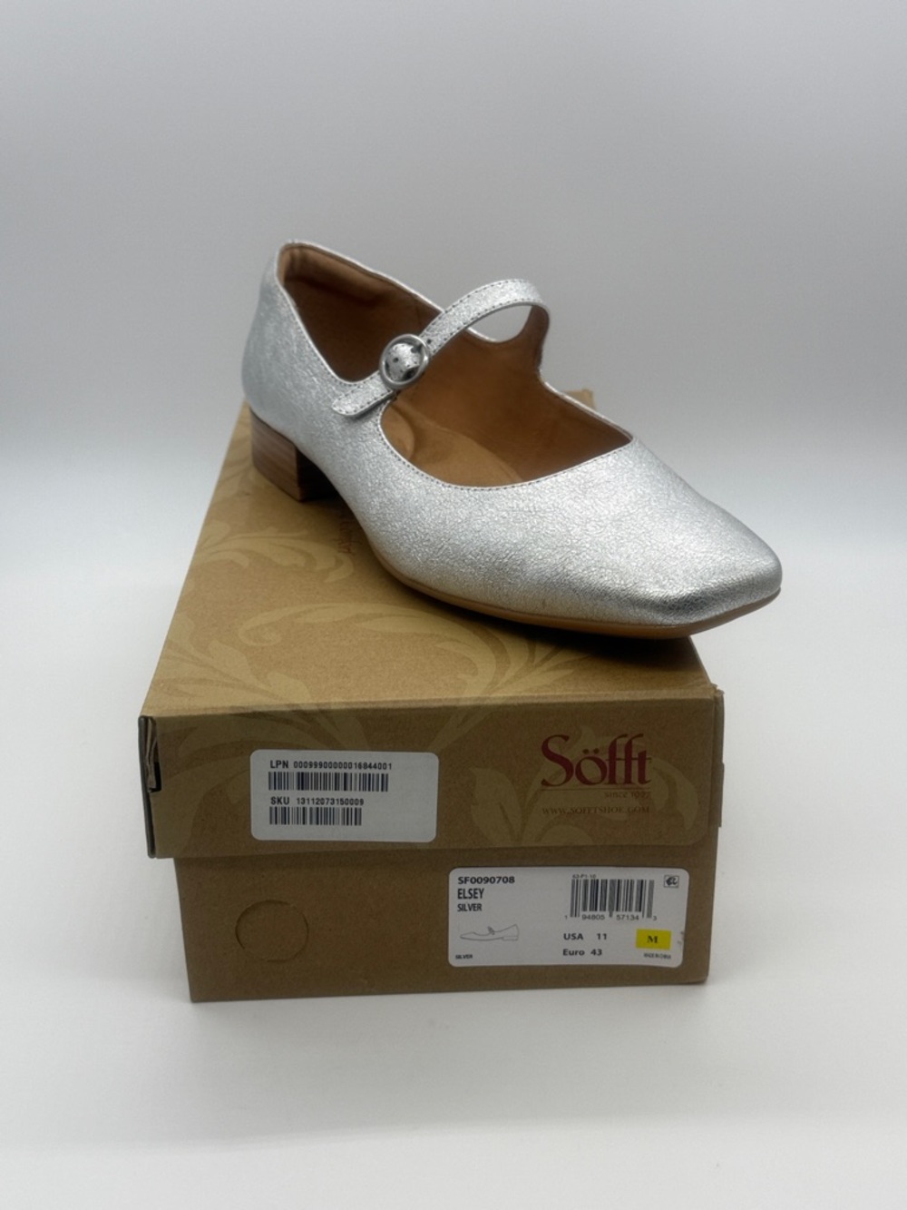 Söfft Silver Mary Jane Loafer Flat